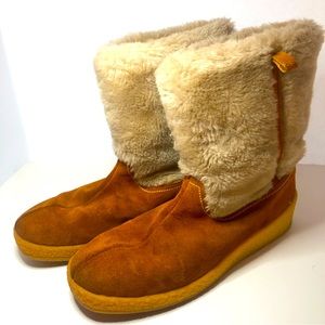 Snowland Vintage Brown Leather Boots With The Soft Top. Women’s Size 8